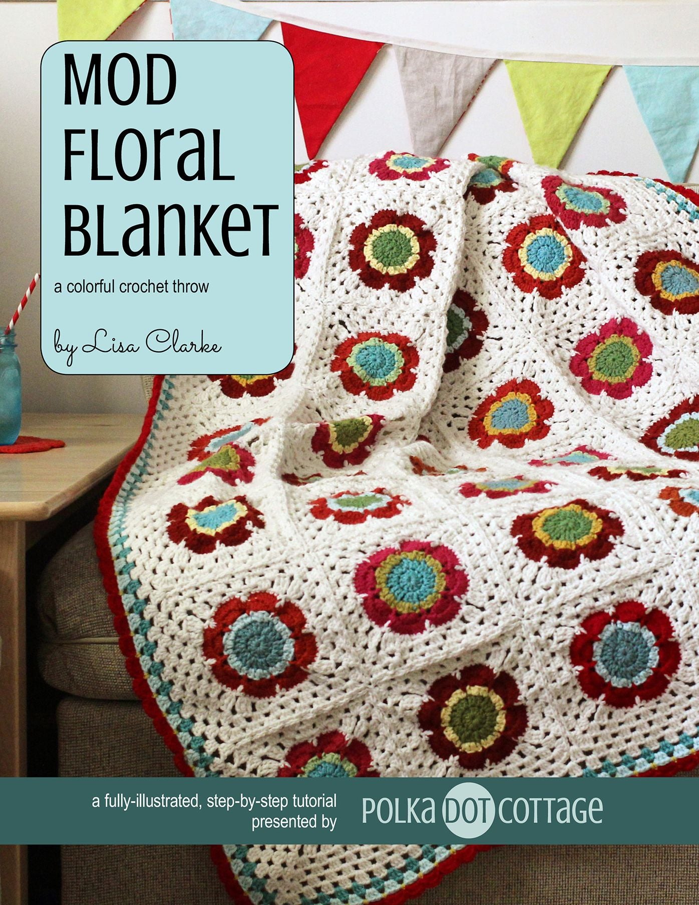 Mod Floral Blanket: A Colorful Crochet Throw