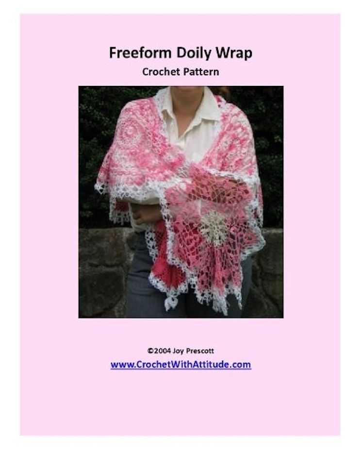 Freeform Doily Wrap Shawl Crochet Pattern