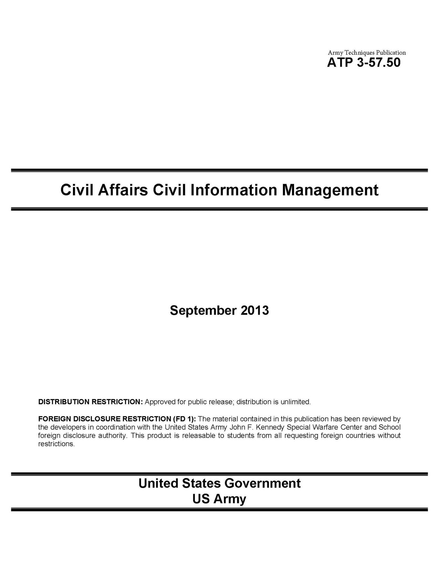 Army Techniques Publication ATP 3-57.50 Civil Affairs Civil Information Management September 2013