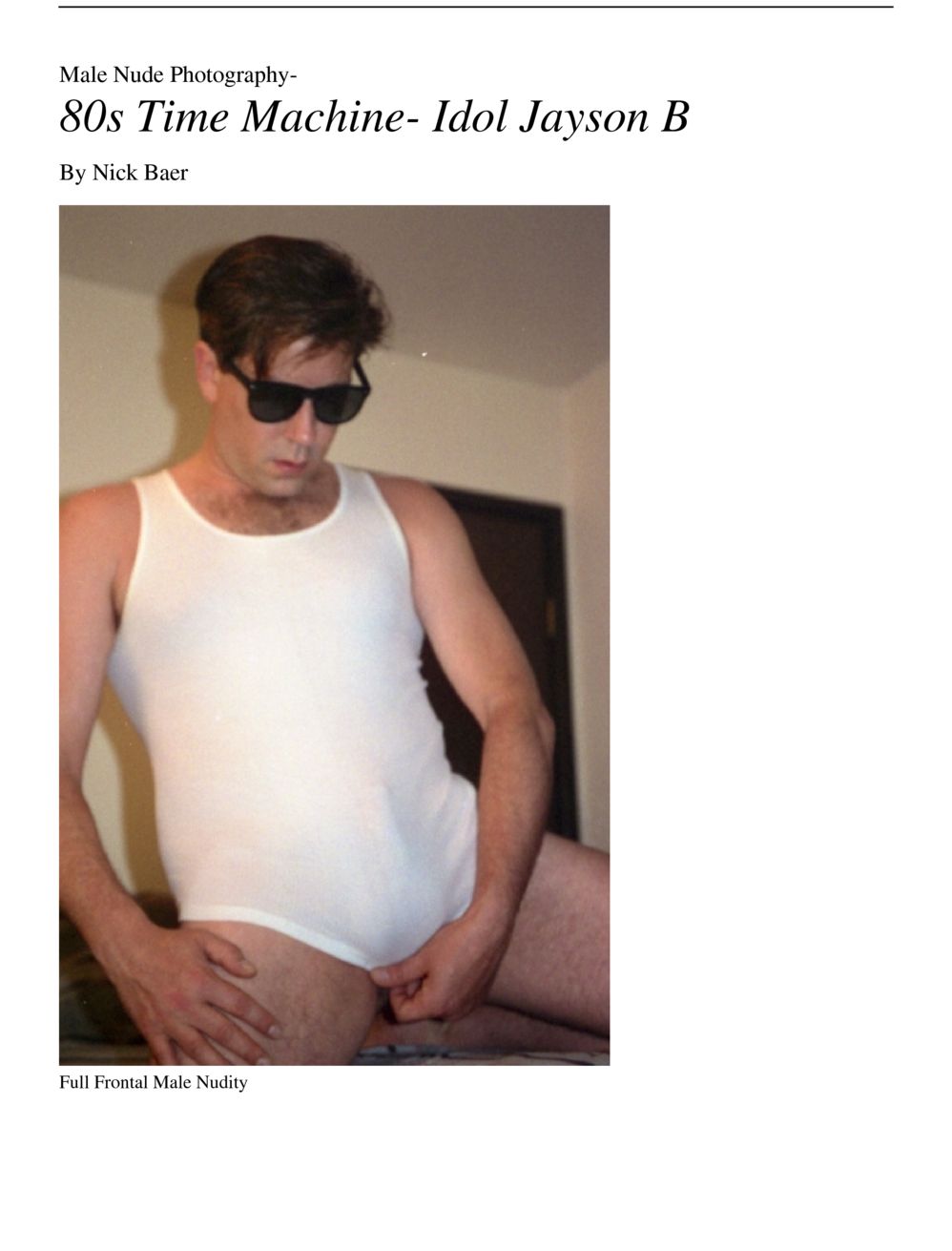Male Nude Photography 80s Time Machine Idol Jayson B