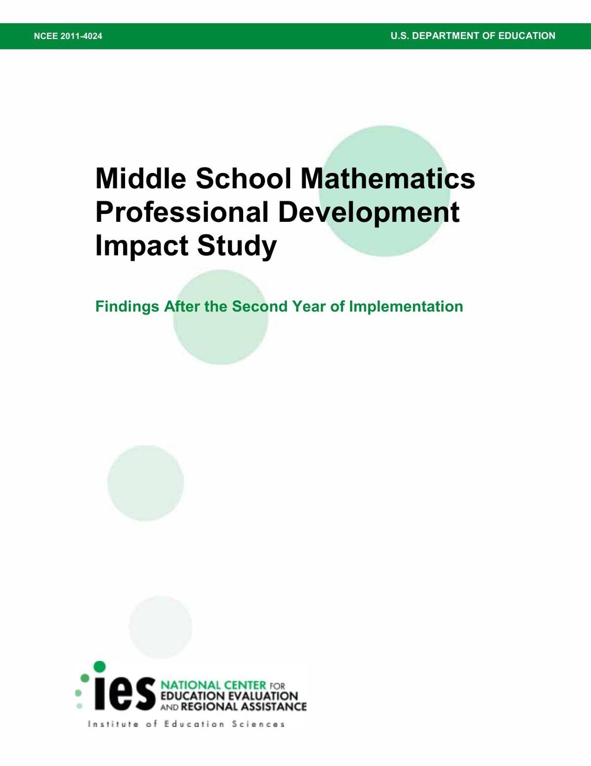 Middle School Mathematics Professional Development Impact Study: Findings After the Second Year of Implementation