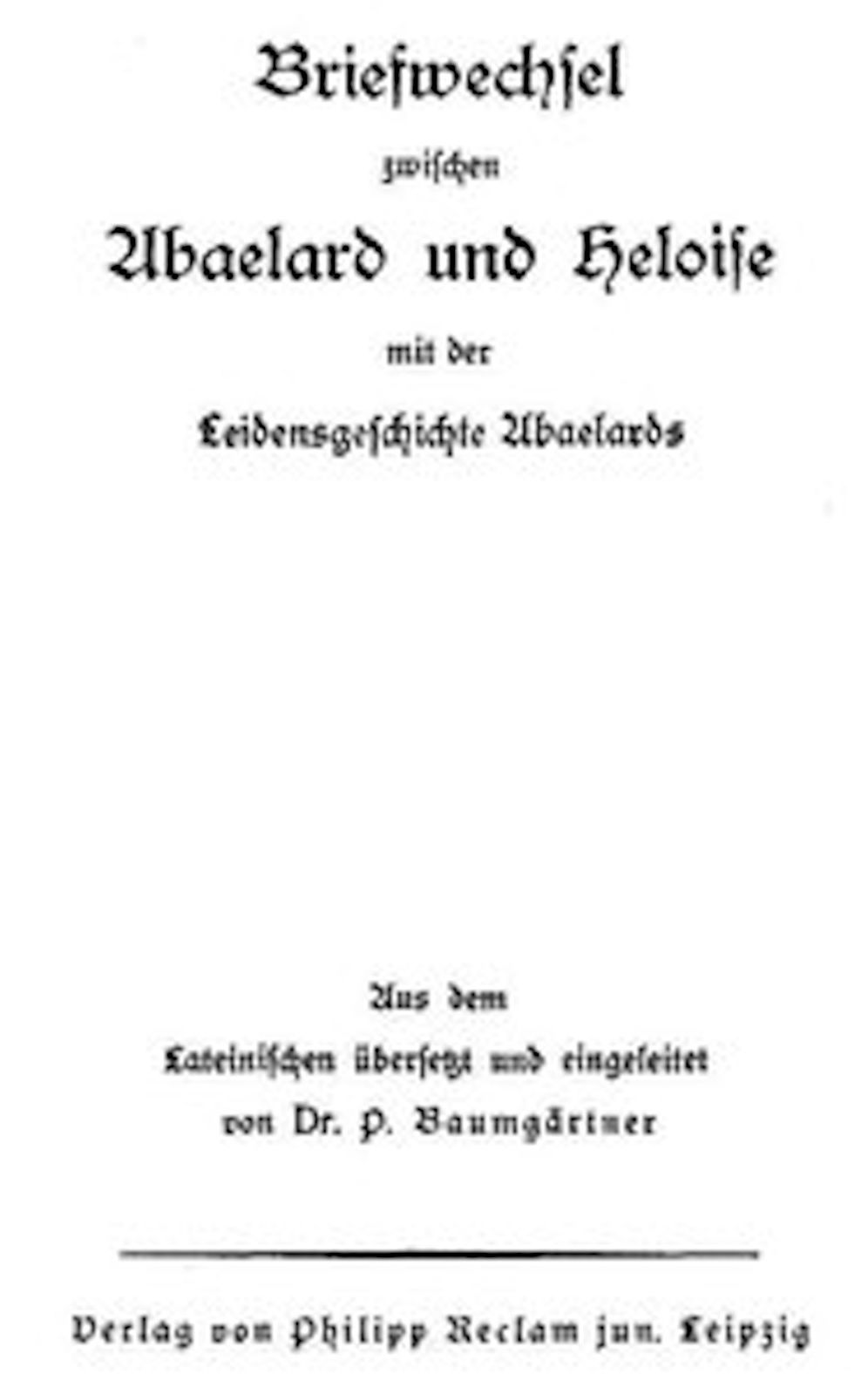 Briefwechsel zwischen Abaelard und Heloise