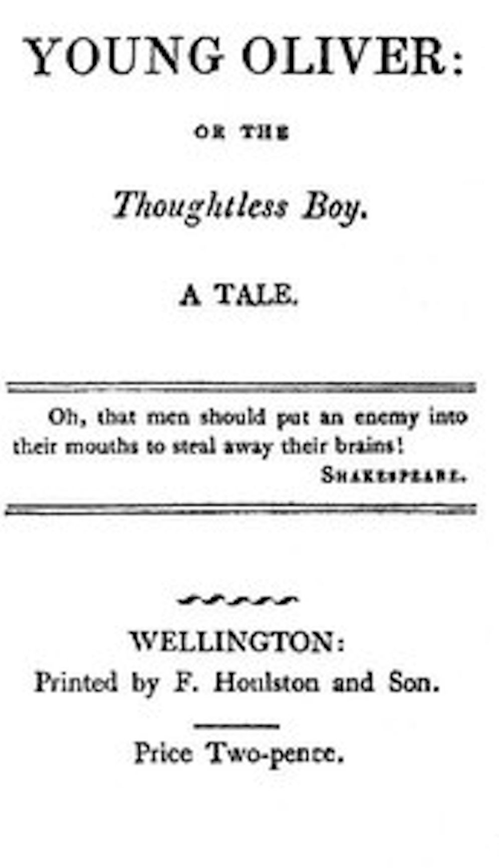 Young Oliver: or the Thoughtless Boy (Illustrated)