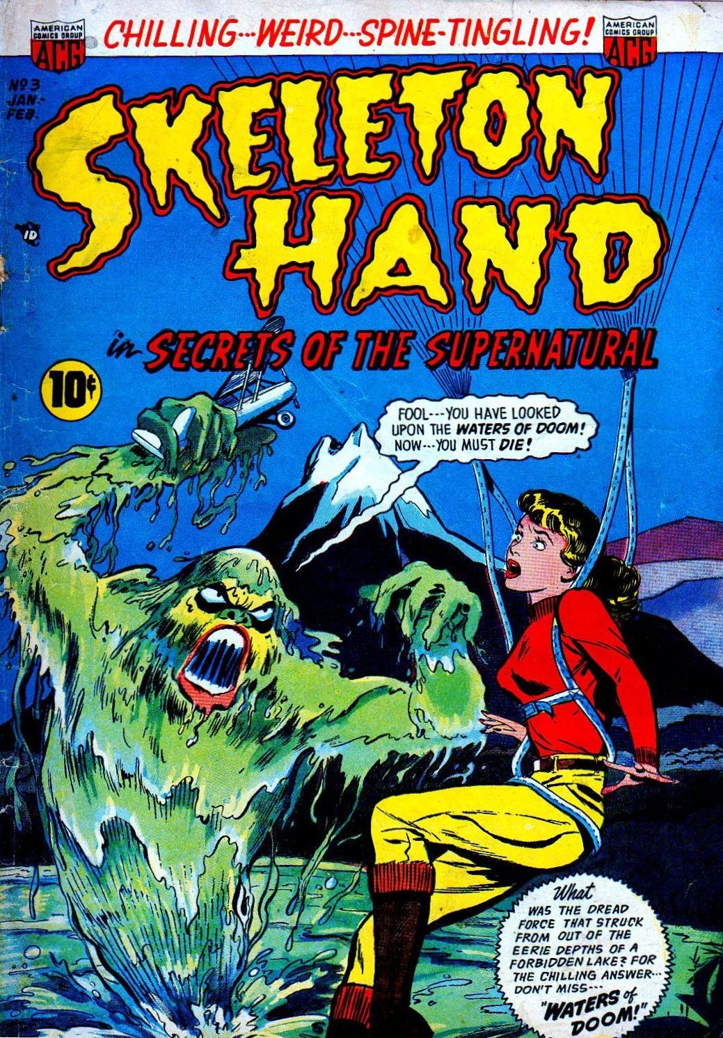 Skeleton Hand in Secrets of the Sup Number 3 Horror Comic Book