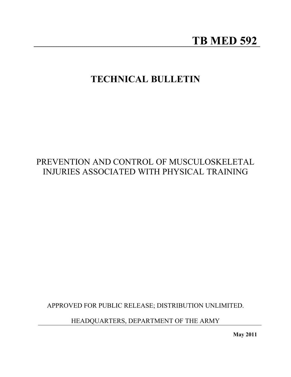 PREVENTION AND CONTROL OF MUSCULOSKELETAL INJURIES ASSOCIATED WITH PHYSICAL TRAINING