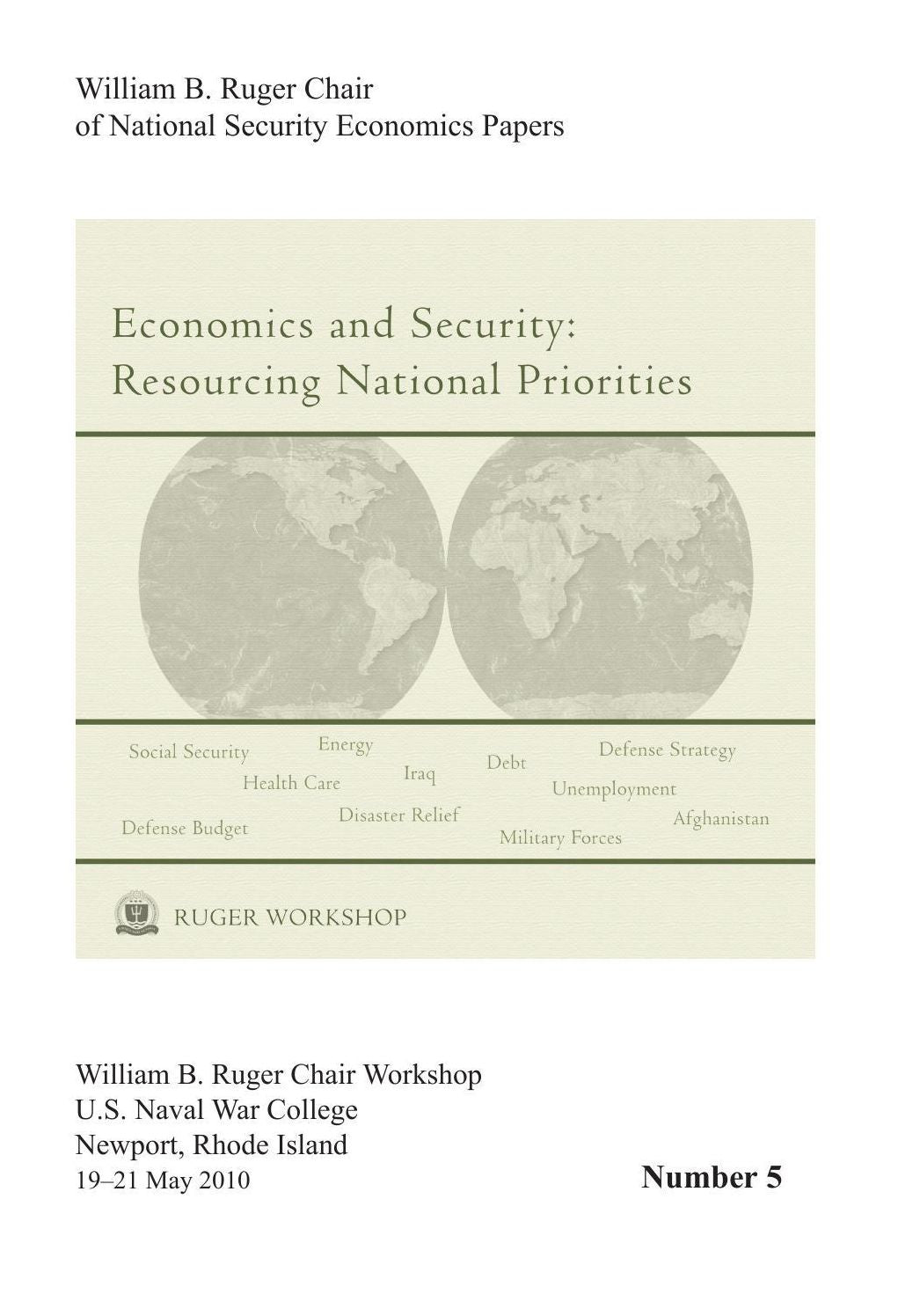 Economics and Security: Resourcing National Priorities