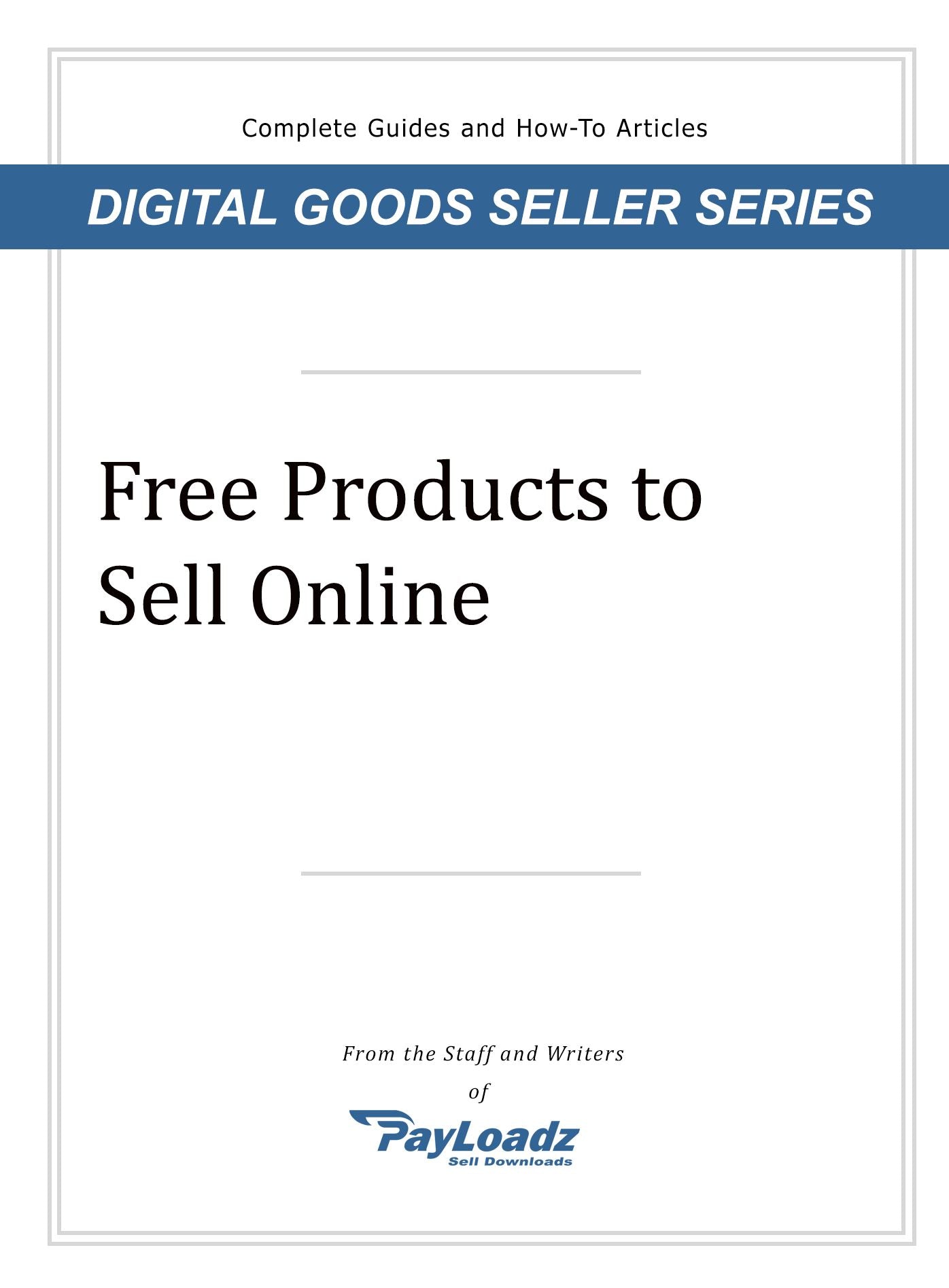 Free Products To Sell Online