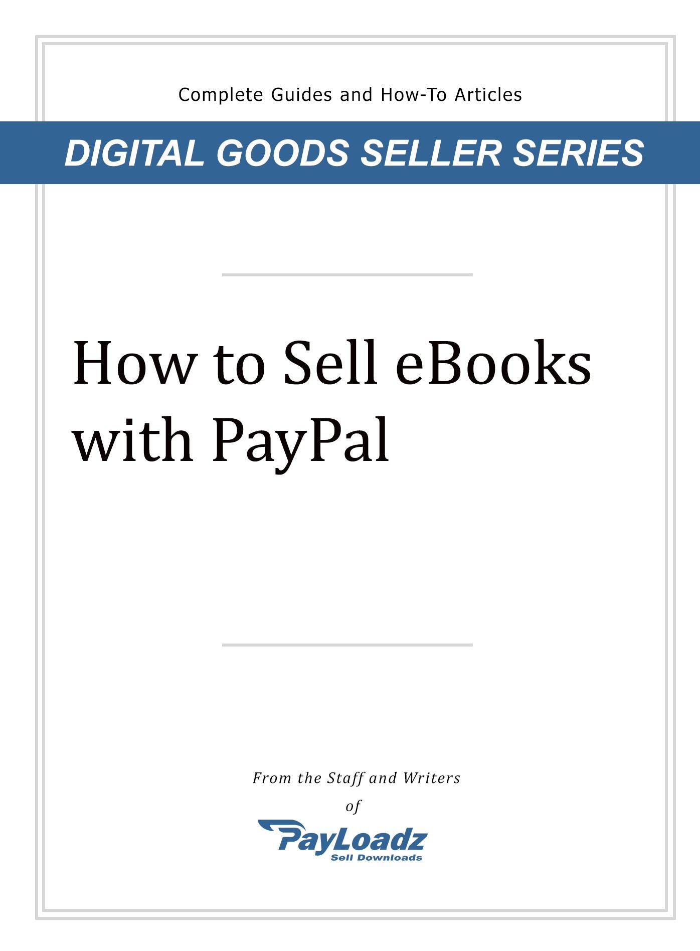 How To Sell EBooks With PayPal