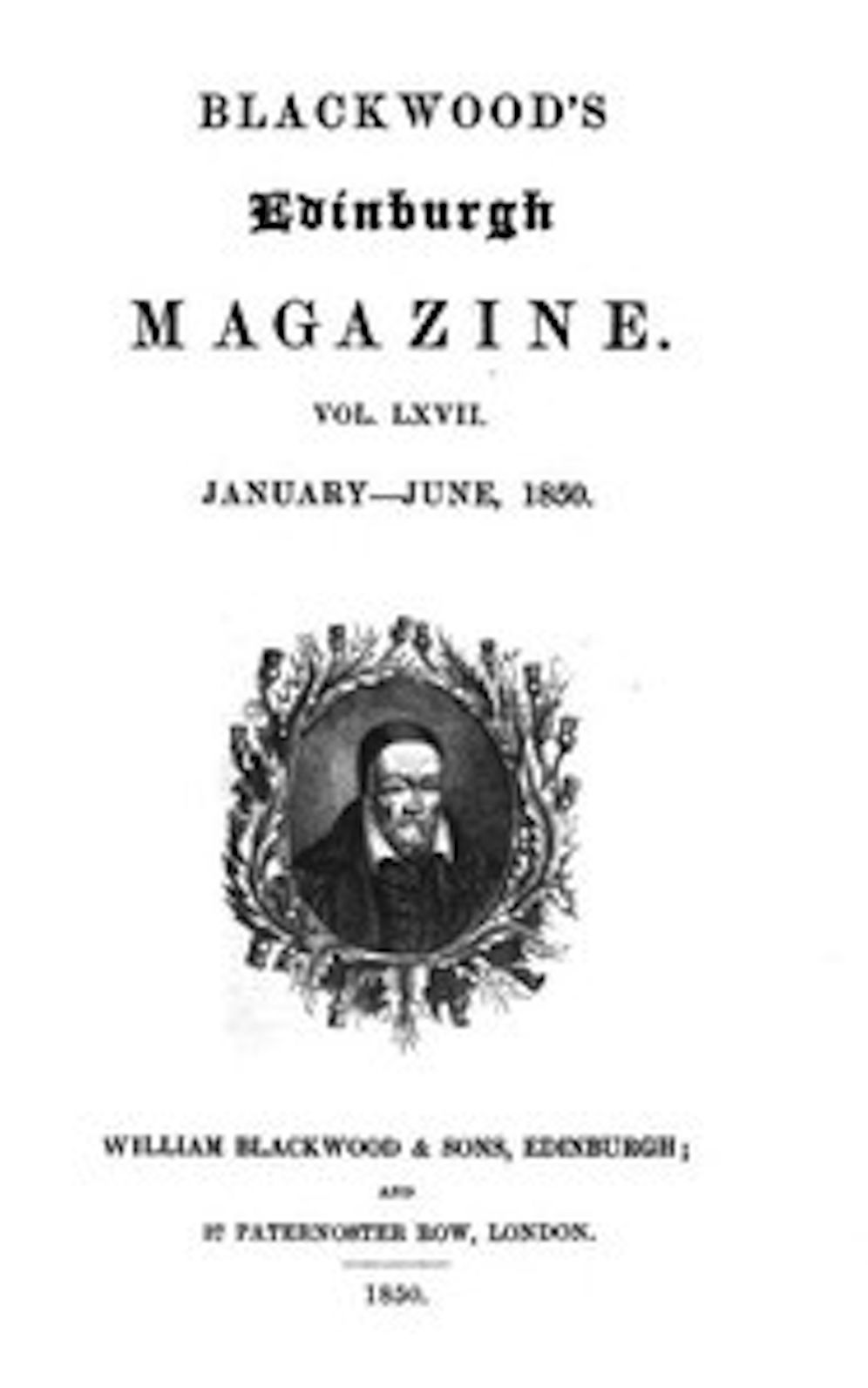 Blackwood's Edinburgh Magazine, Volume 67, No. 411, January 1850 (Illustrated)