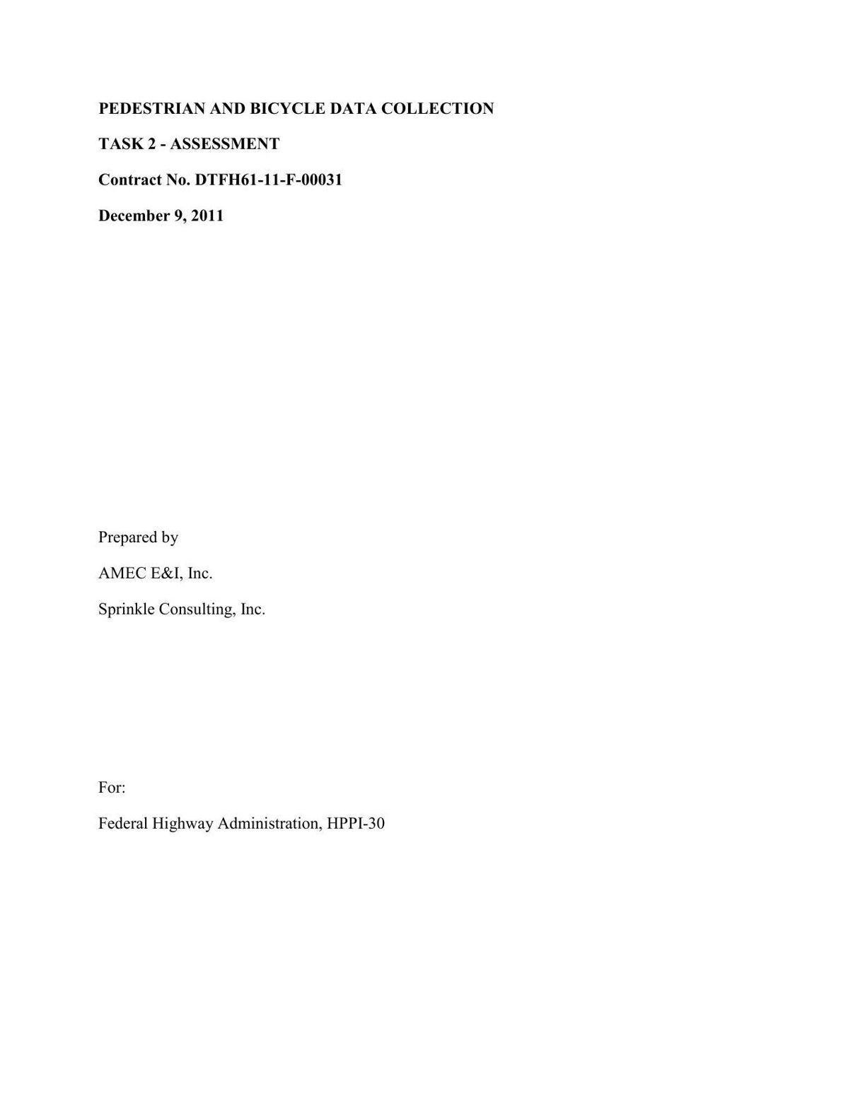 PEDESTRIAN AND BICYCLE DATA COLLECTION