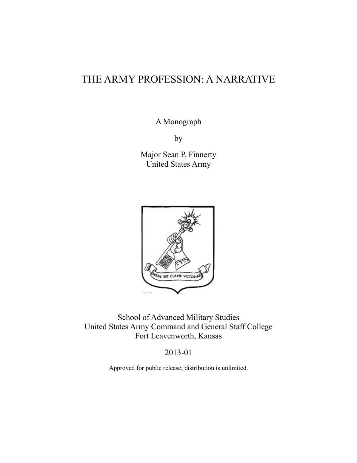 THE ARMY PROFESSION: A NARRATIVE