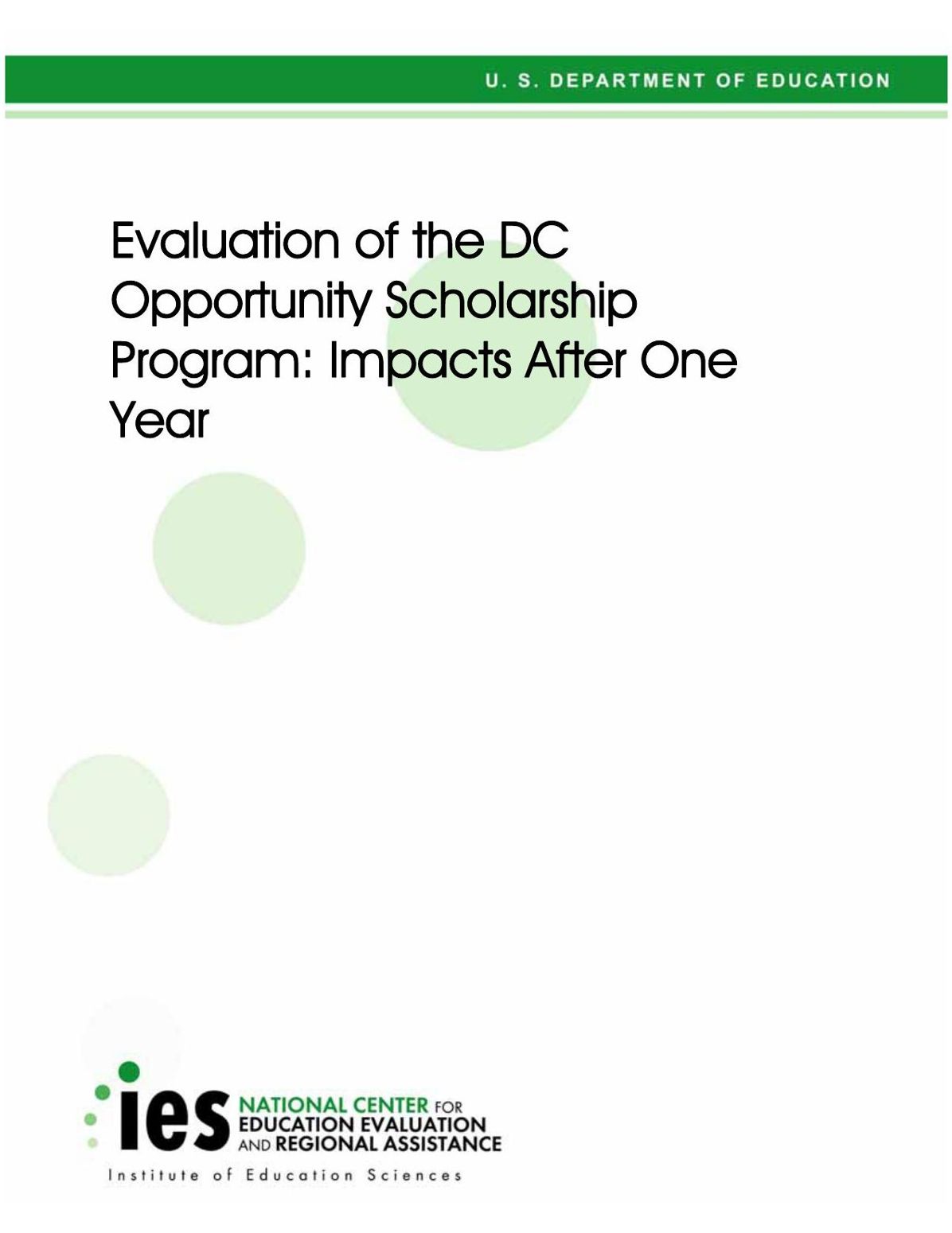 Evaluation of the DC Opportunity Scholarship Program: Impacts After One Year
