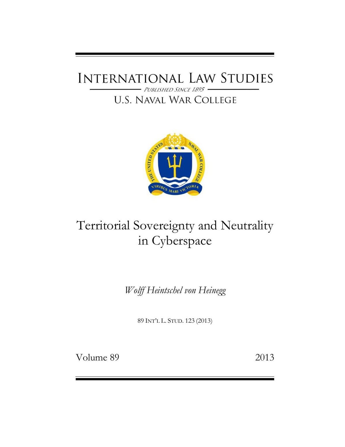 Territorial Sovereignty and Neutrality in Cyberspace