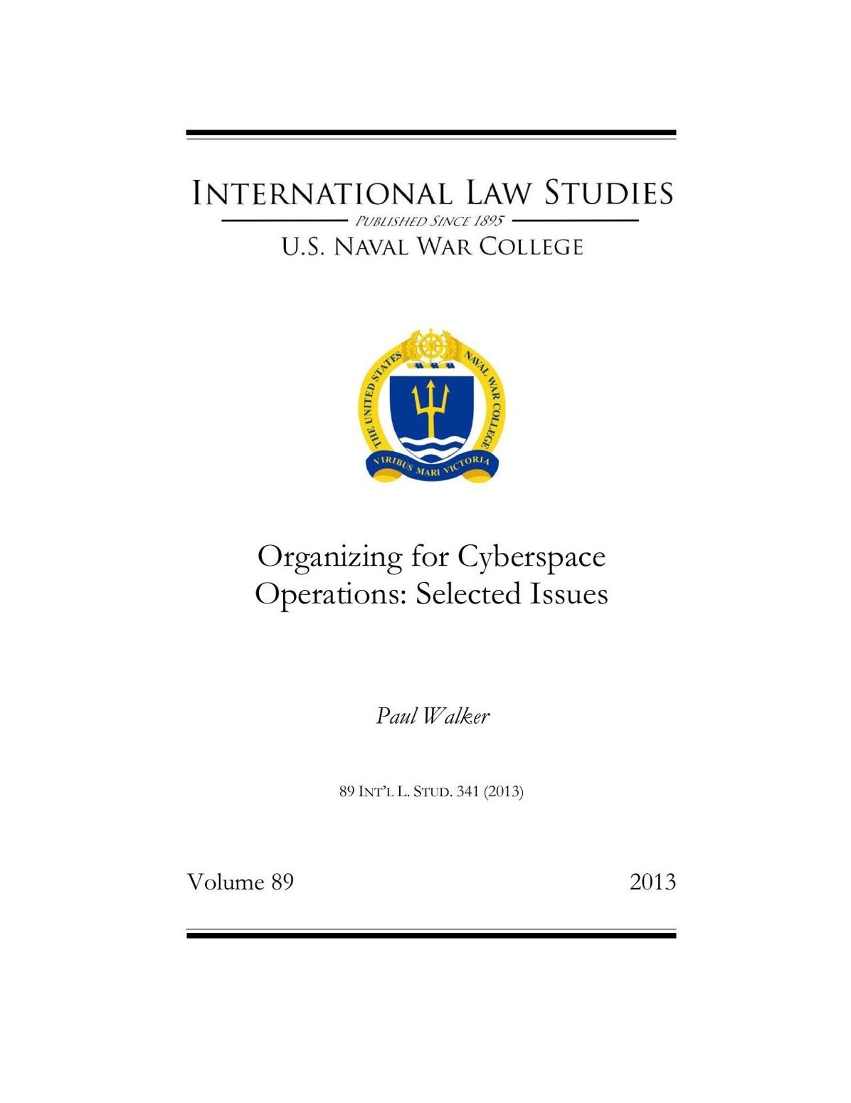 Organizing for Cyberspace Operations: Selected Issues
