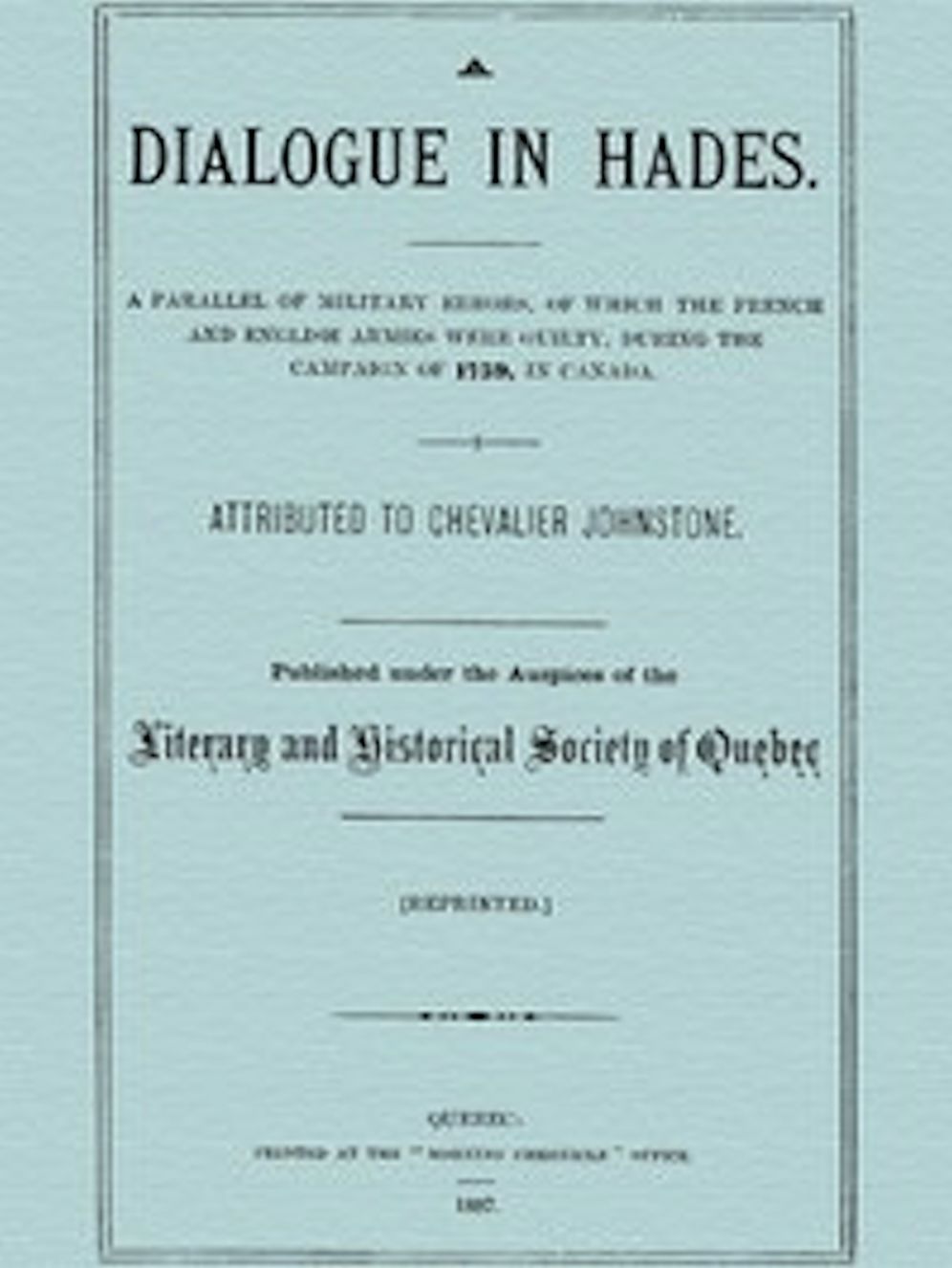 A Dialogue in Hades