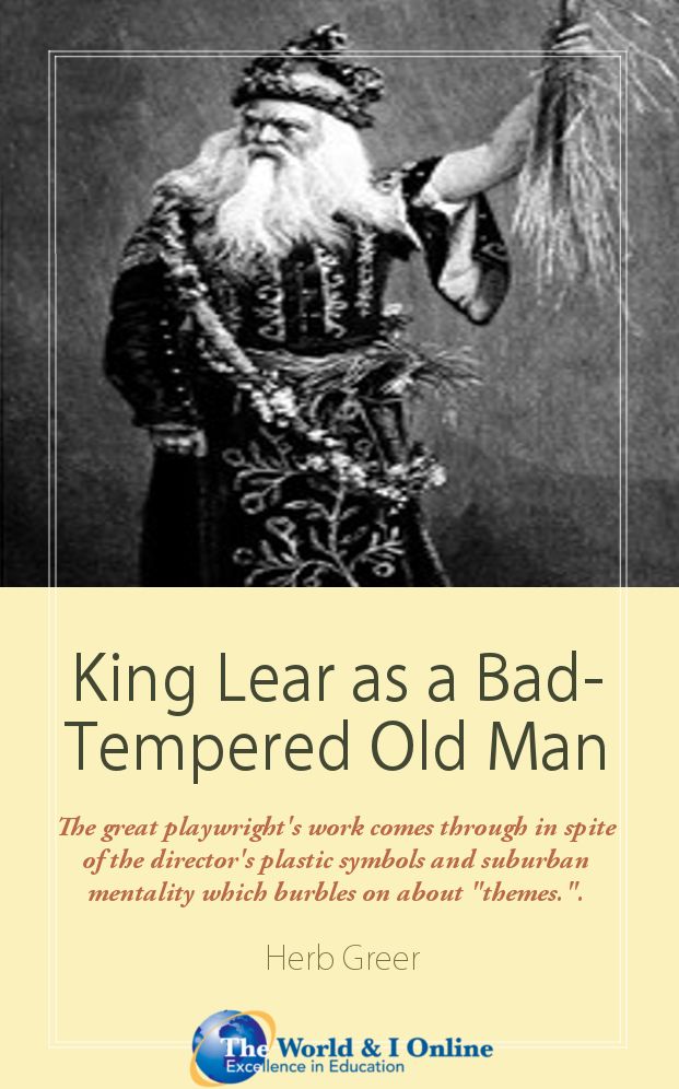 King Lear as a Bad-Tempered Old Man: Anthony Hopkins and David Hare Tackle Shakespeare
