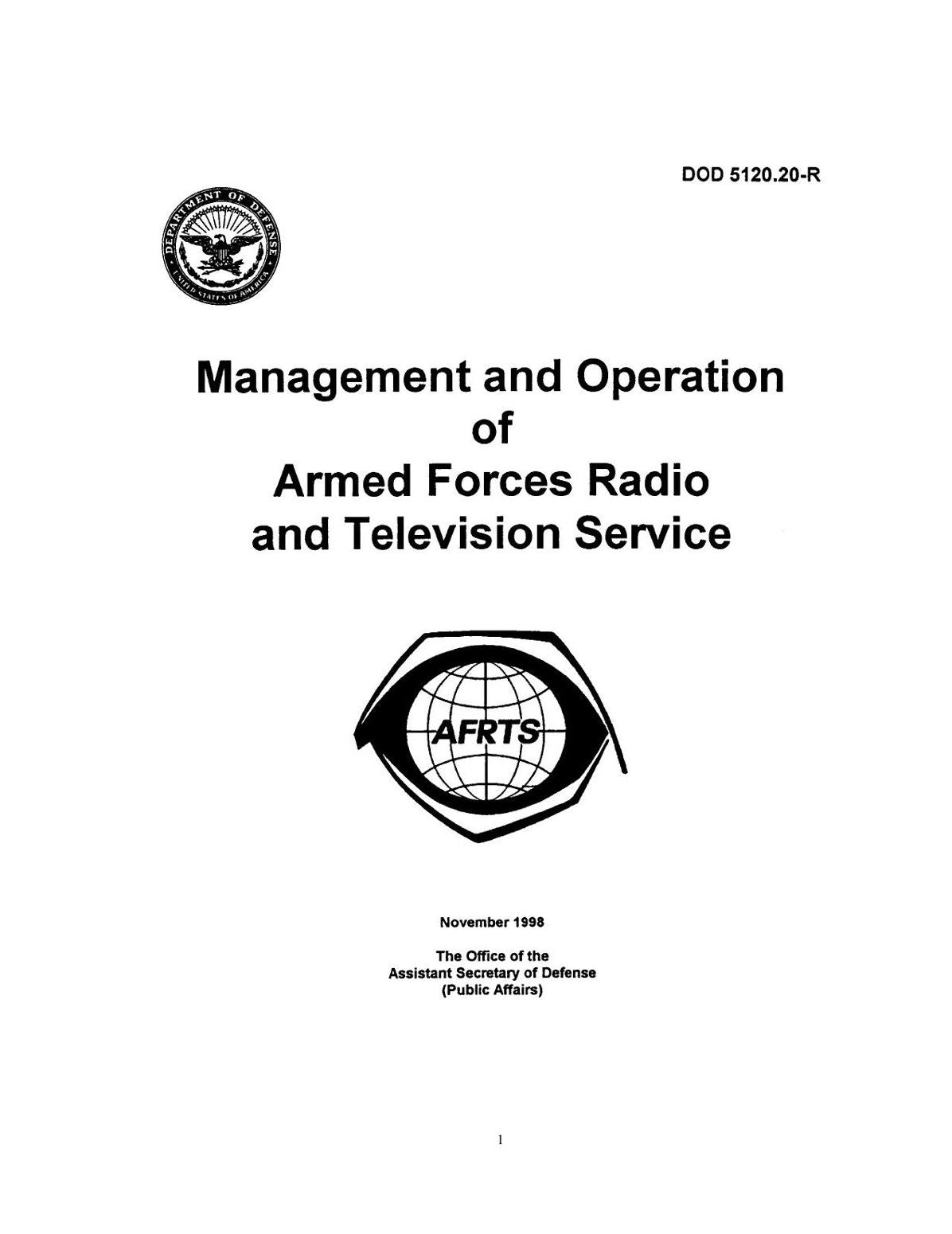 Management and Operation of Armed Forces Radio and Television Service