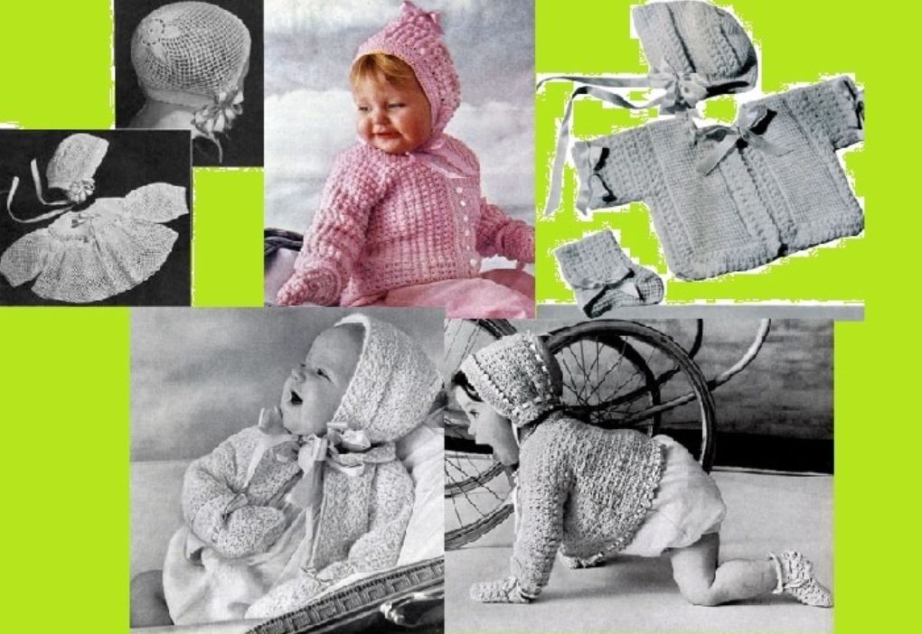¡ MIRA! Crochet patrones para conjuntos de beb&eacute; con capuchas