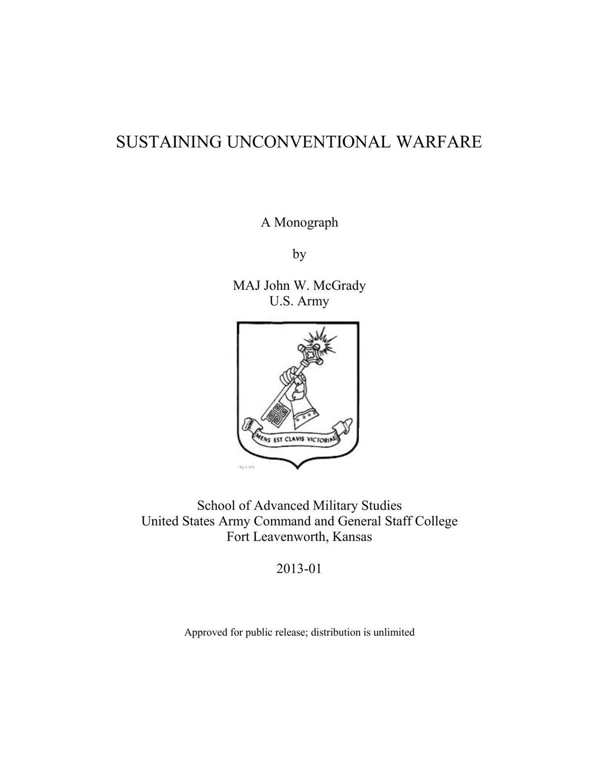 SUSTAINING UNCONVENTIONAL WARFARE