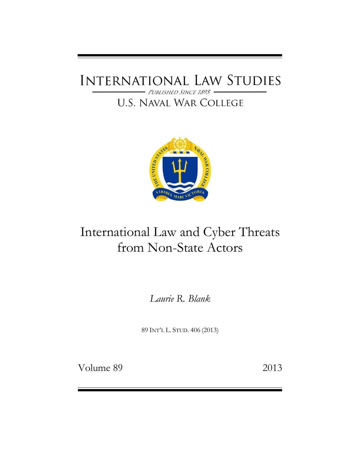 International Law and Cyber Threats from Non-State Actors