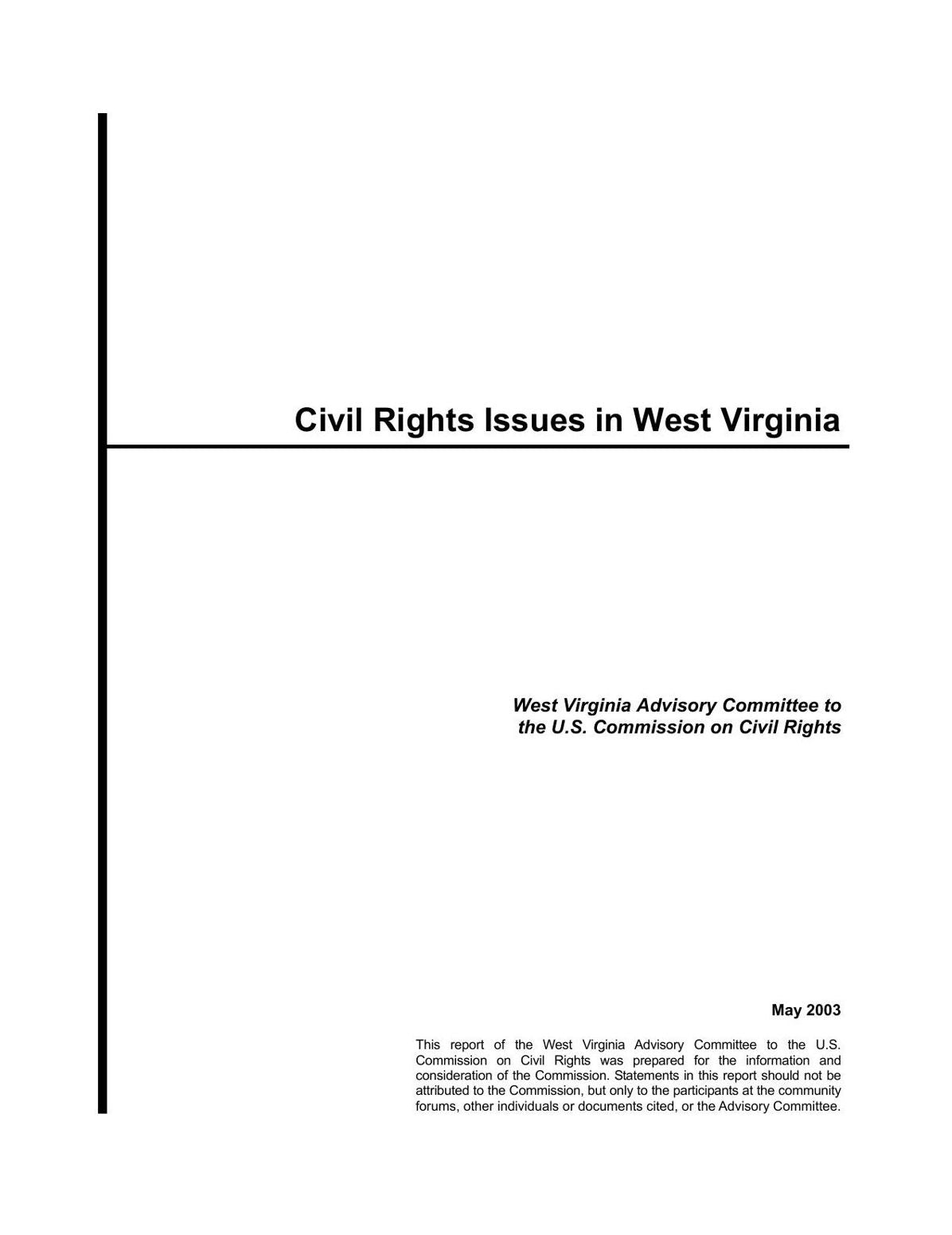 Civil Rights Issues in West Virginia