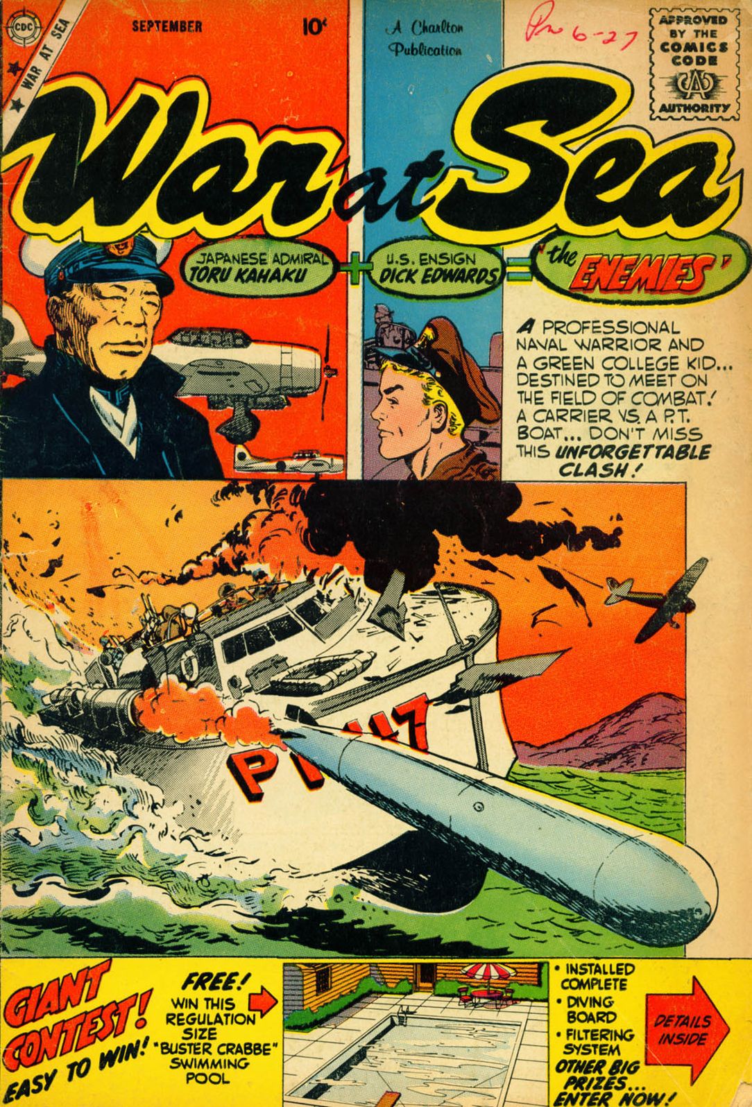 War at Sea Number 32 War Comic Book