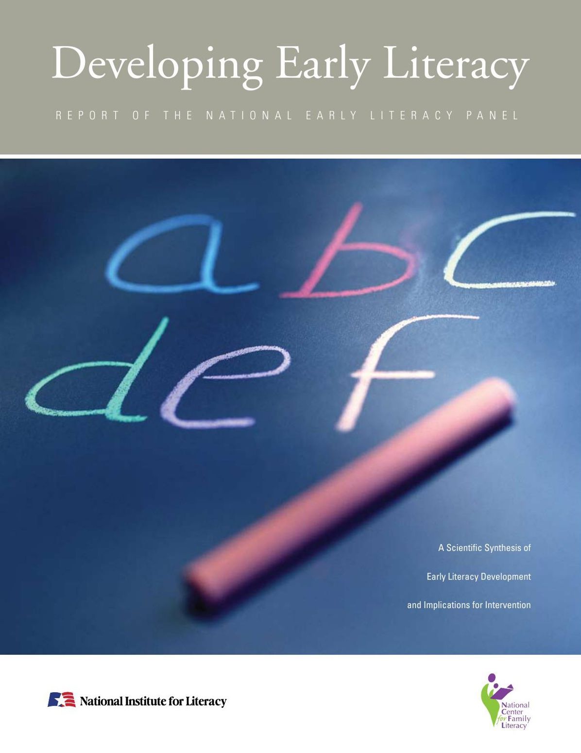 Developing Early Literacy Report of the National Early Literacy Panel
