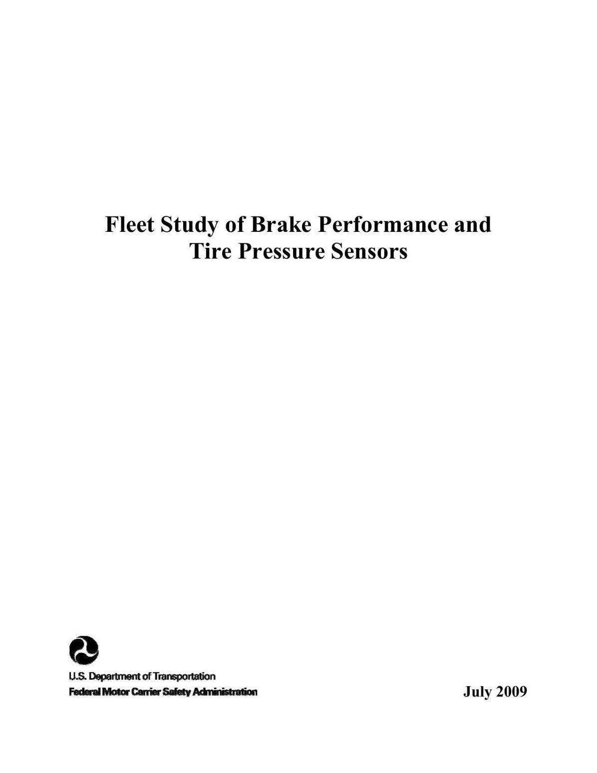 Fleet Study of Brake Performance and Tire Pressure Sensors