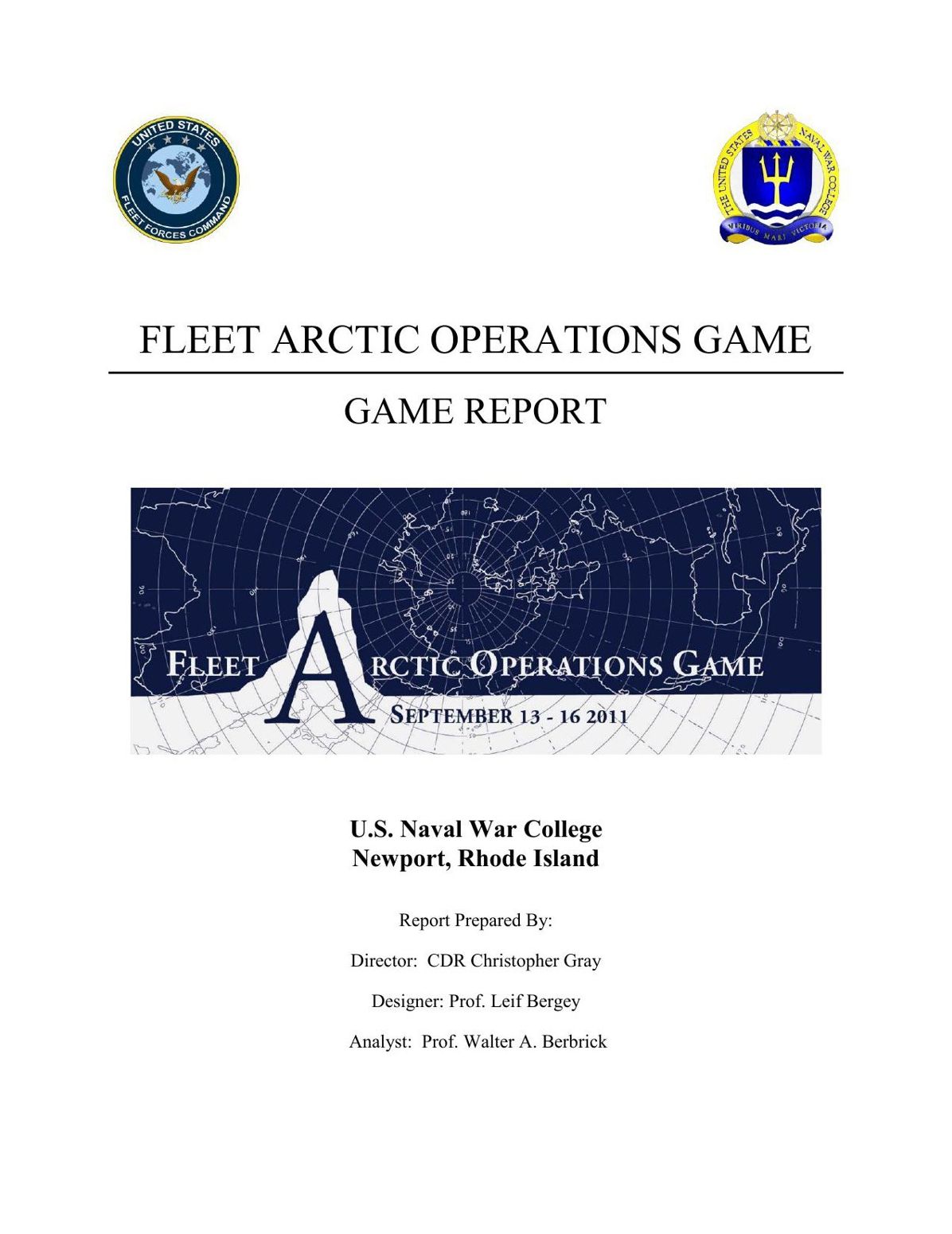 FLEET ARCTIC OPERATIONS GAME: GAME REPORT