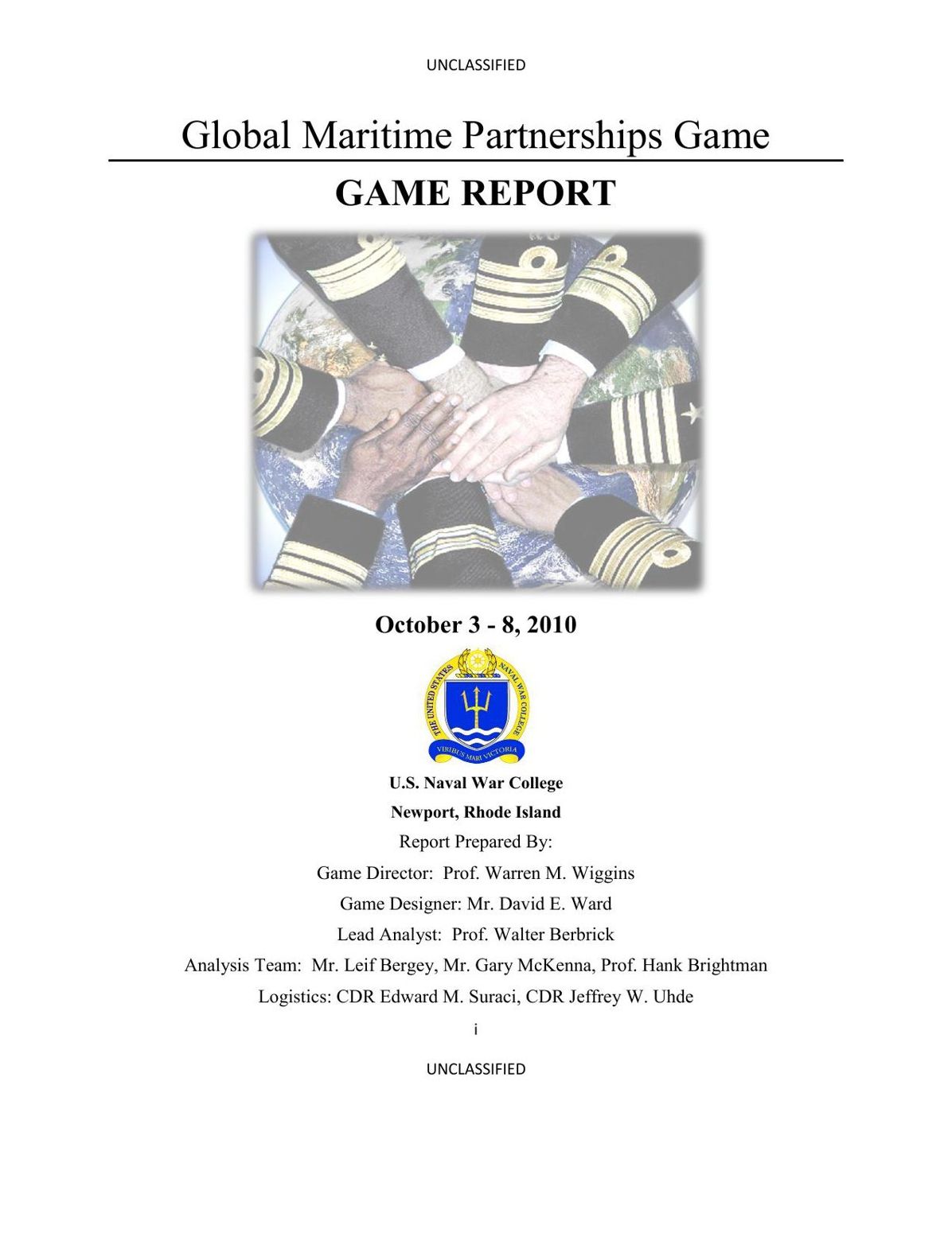 Global Maritime Partnerships Game: Game Report