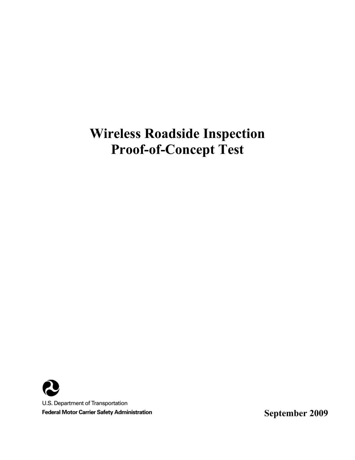 Wireless Roadside Inspection Proof-of-Concept Test