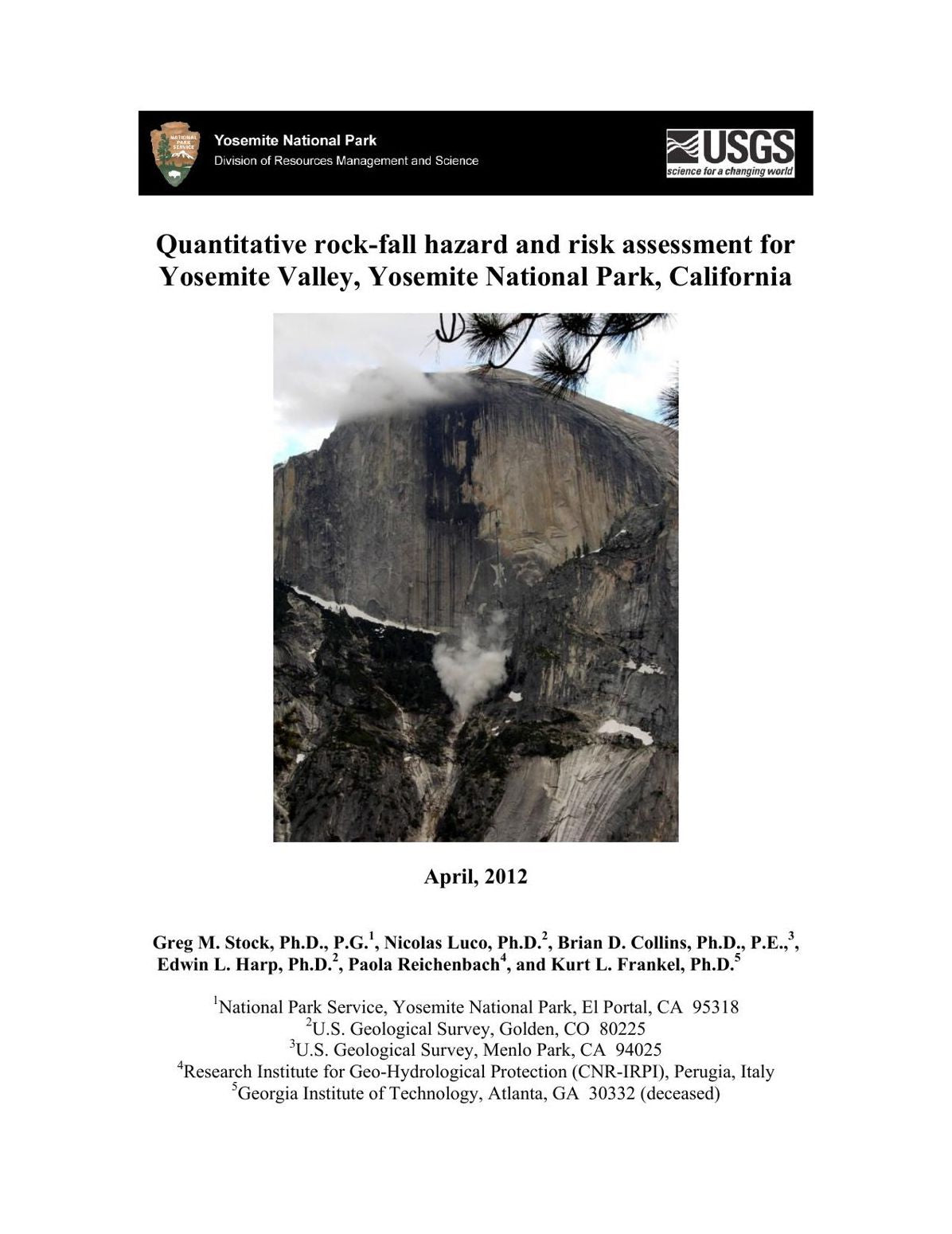 Quantitative rock-fall hazard and risk assessment for Yosemite Valley, Yosemite National Park, California
