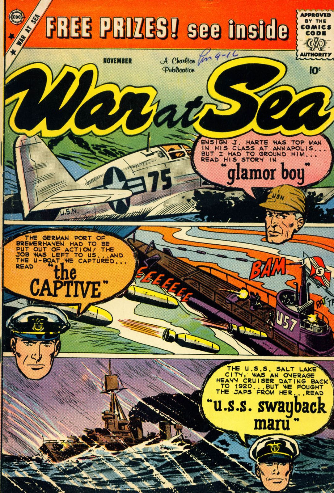 War at Sea Number 33 War Comic Book