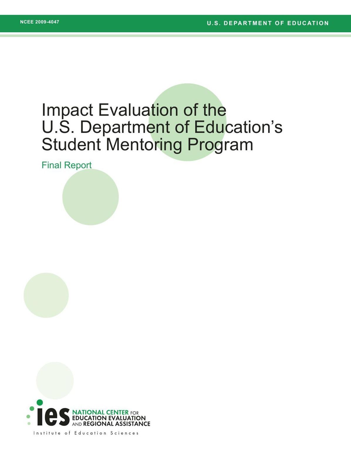 Impact Evaluation of the U.S. Department of Education’s Student Mentoring Program