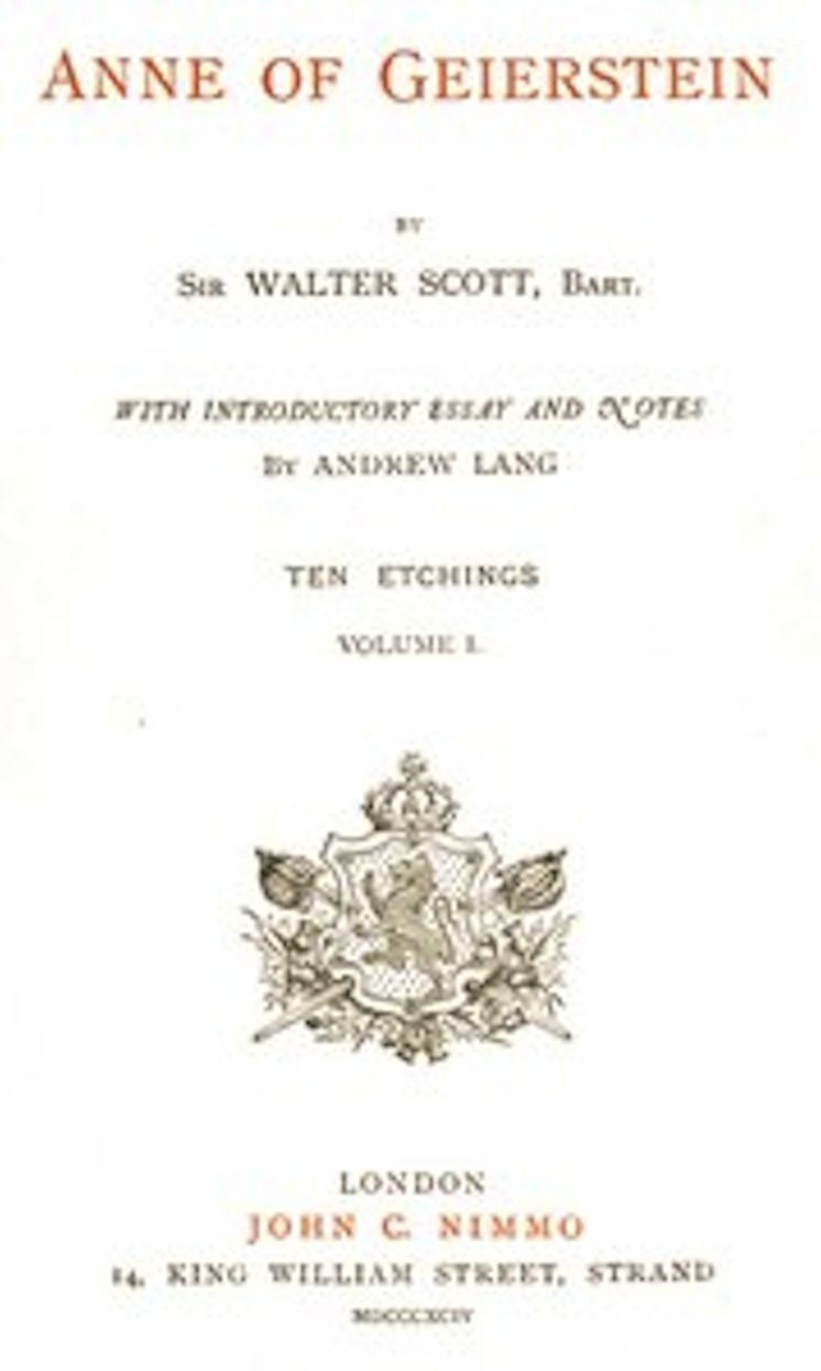 Anne of Geierstein, Volume I (of 2) (Illustrated)