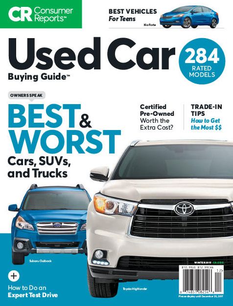 Consumer Reports: Used Car Buying Guide - Winter 2017
