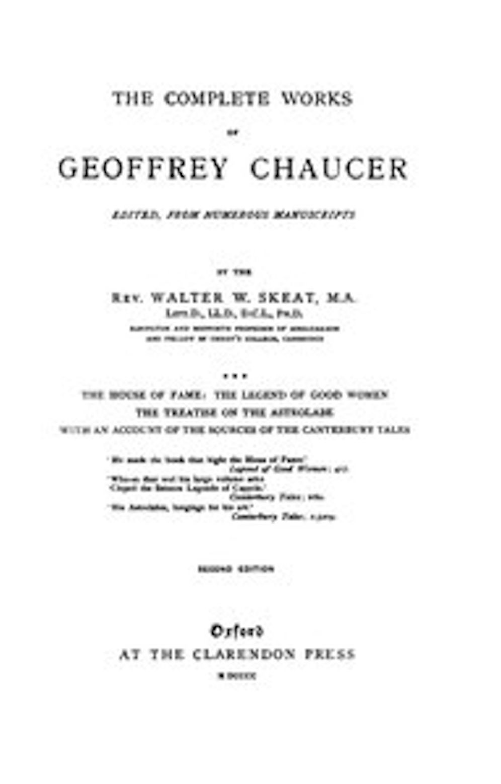 Chaucer's Works, Volume 3 (of 7) (Illustrated)