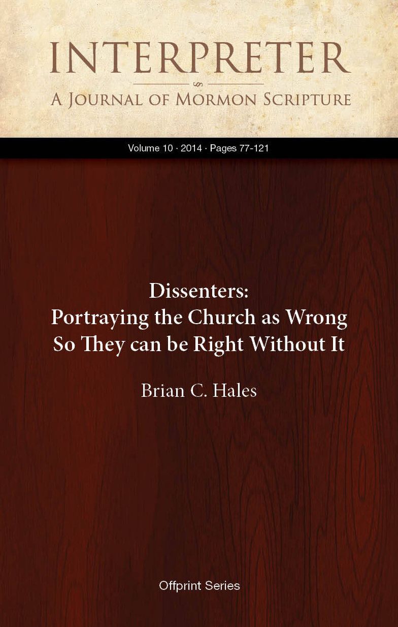 Dissenters: Portraying the Church as Wrong So They can be Right Without It