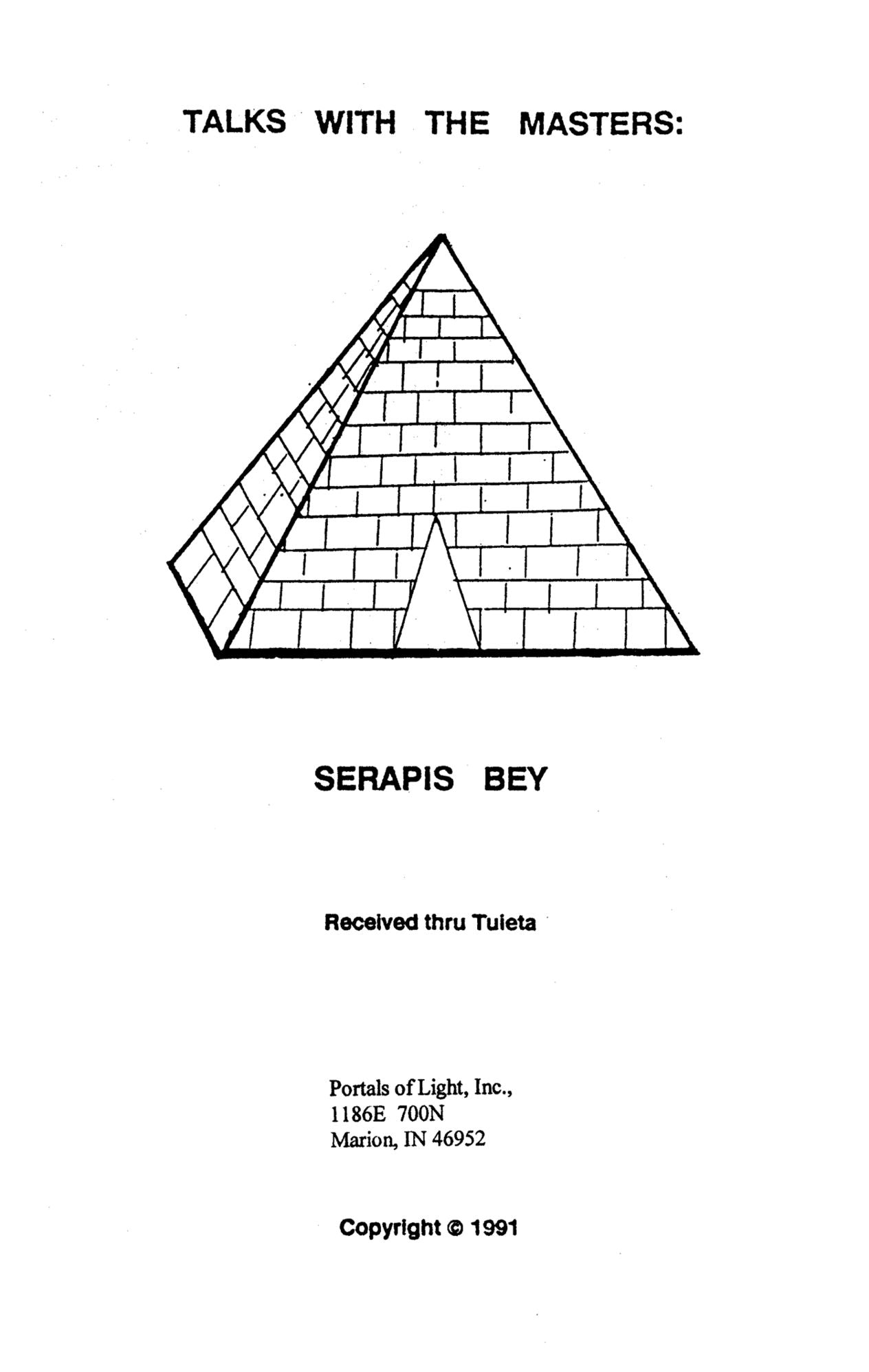 Talks with the Masters: Serapis Bey