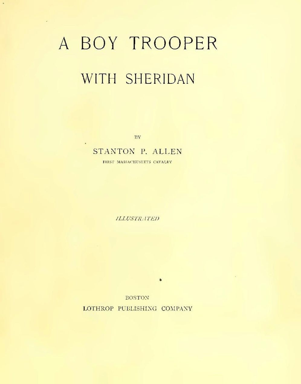 A Boy Trooper With Sheridan (Illustrated)