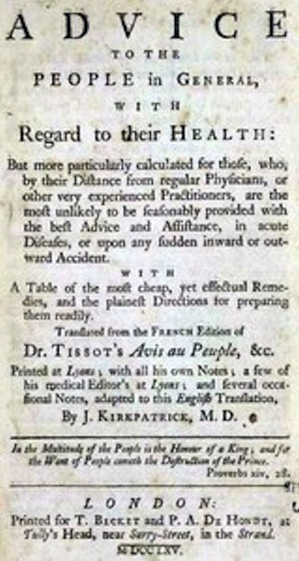 Advice to the people in general, with regard to their health (Illustrated)