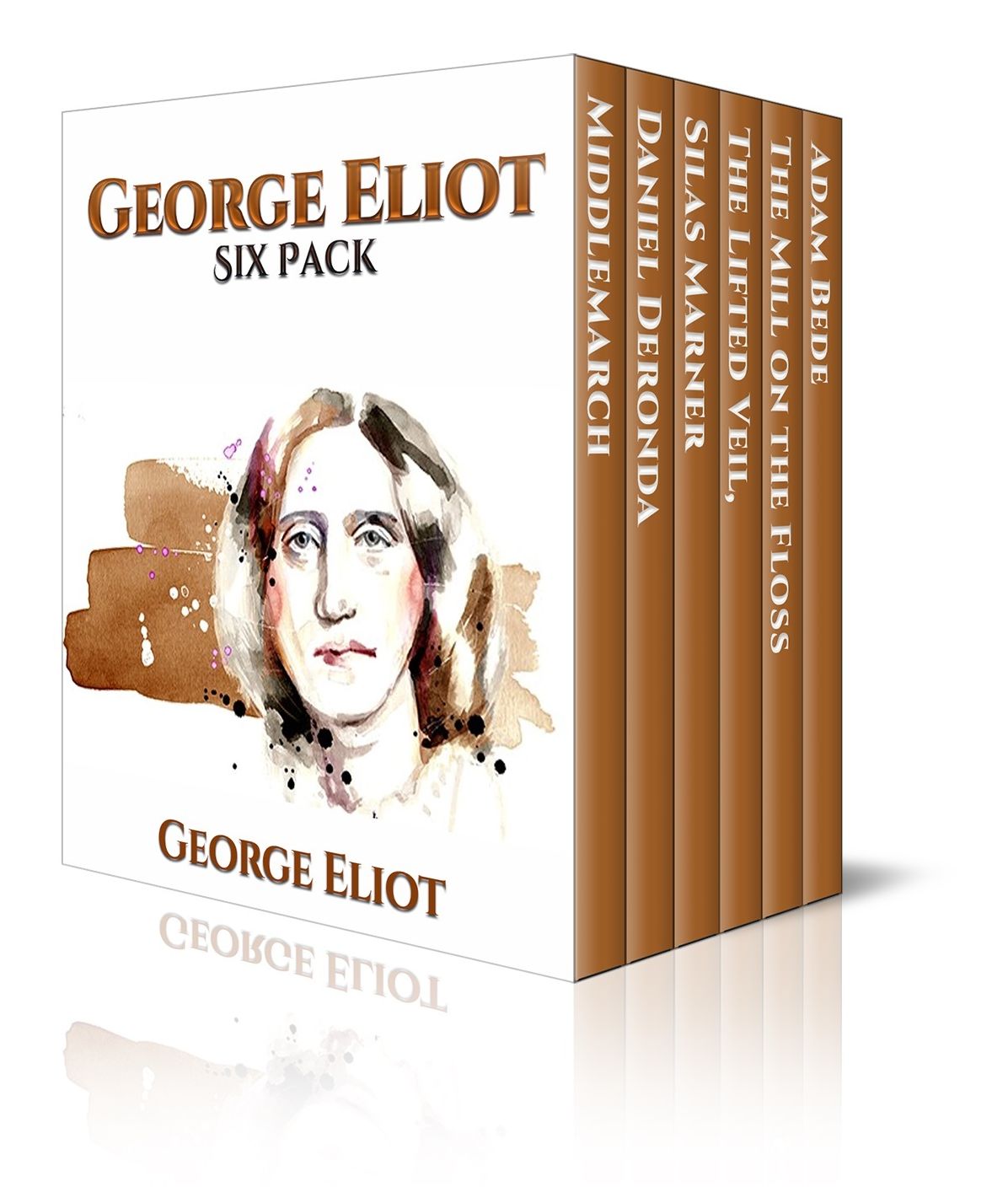 George Eliot Six Pack - Middlemarch, Daniel Deronda, Silas Marner, The Lifted Veil, The Mill on the Floss and Adam Bede (Illustrated with links to free audio recordings for all six books)