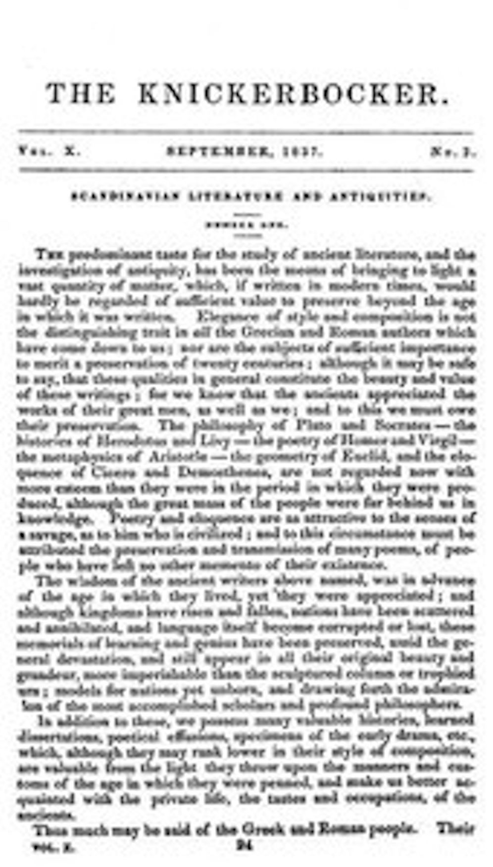 The Knickerbocker, Vol. 10, No. 3, September 1837