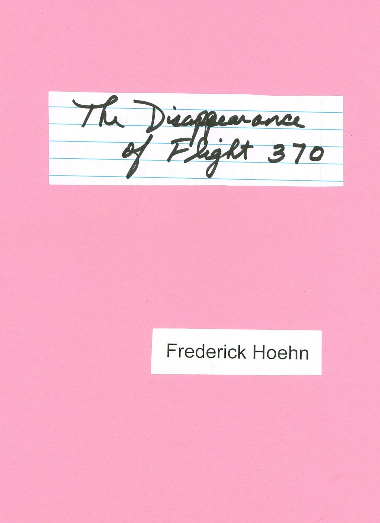 The Disappearance of Flight 370