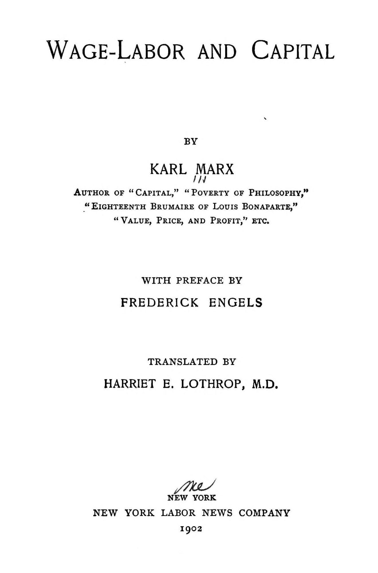 Wage-labor and capital