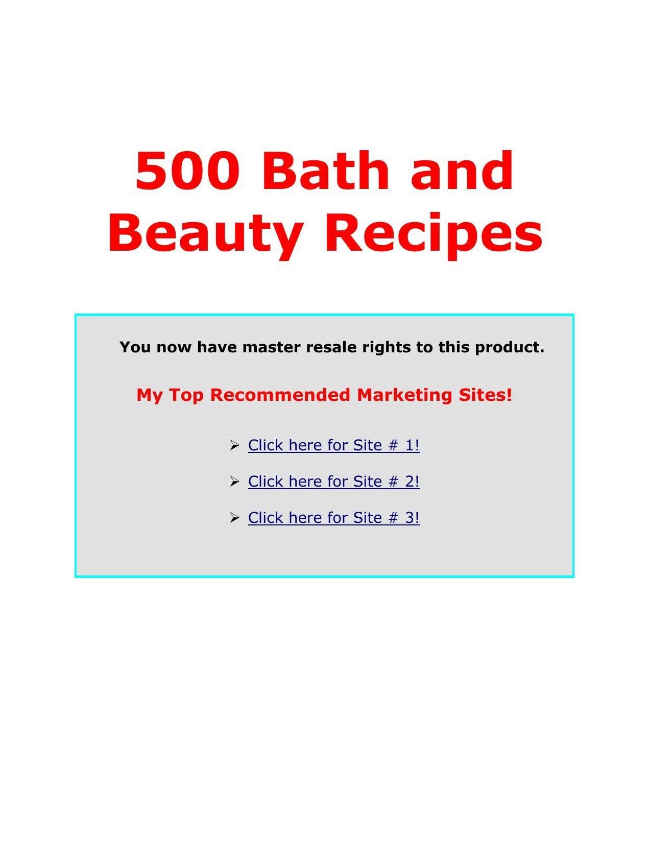 500 Bath and Beauty Recipes