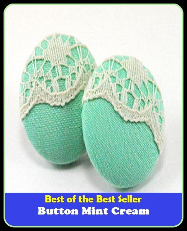 Best of the Best Sellers Button Mint Cream (fastener, stud, toggle, hook, catch, clasp, snap fastener, pin, switch )