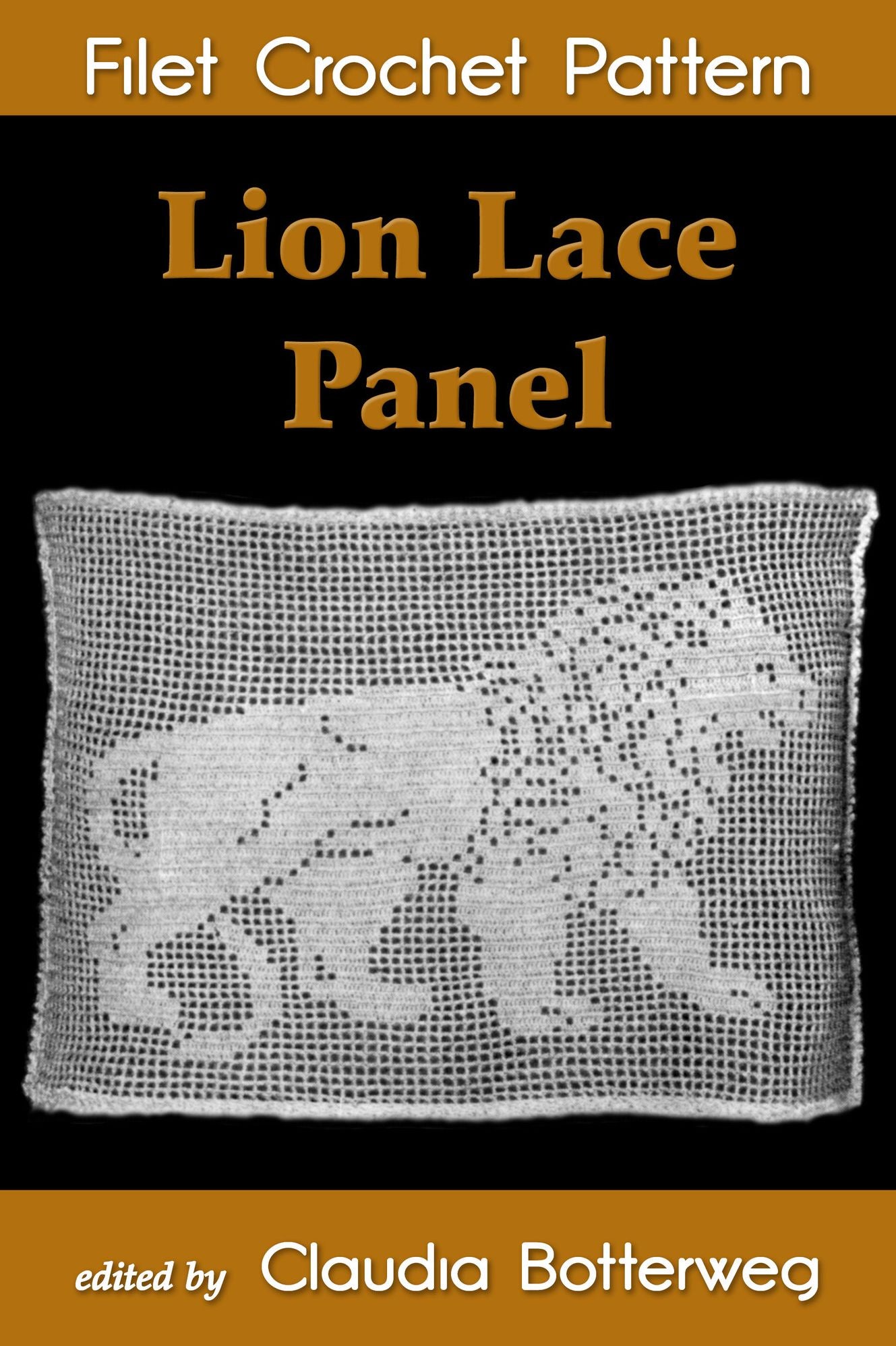 Lion Lace Panel Filet Crochet Pattern