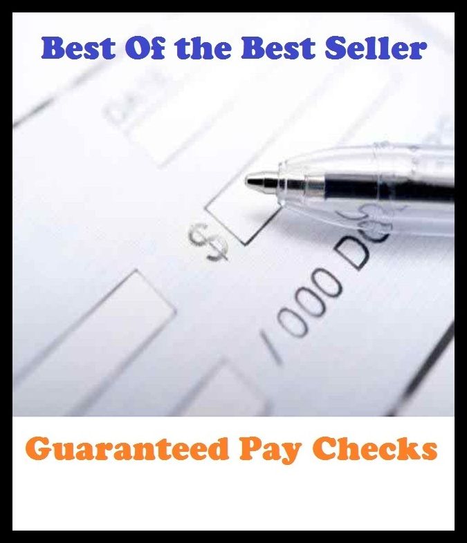 Best of the Best Sellers	Guaranteed Pay Checks	( vouch, guarantee, guaranty, undertake, salary, pay, wage, wages, stipend, due, interruption, barrage, retardation, obstacle )