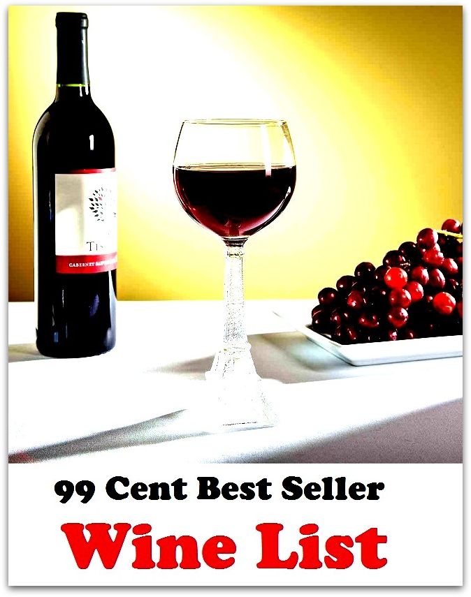 99 Cent Best Seller Wine List, (color, lavender, lilac, mauve, periwinkle, plum, violet, amethyst, heliotrope, magenta)